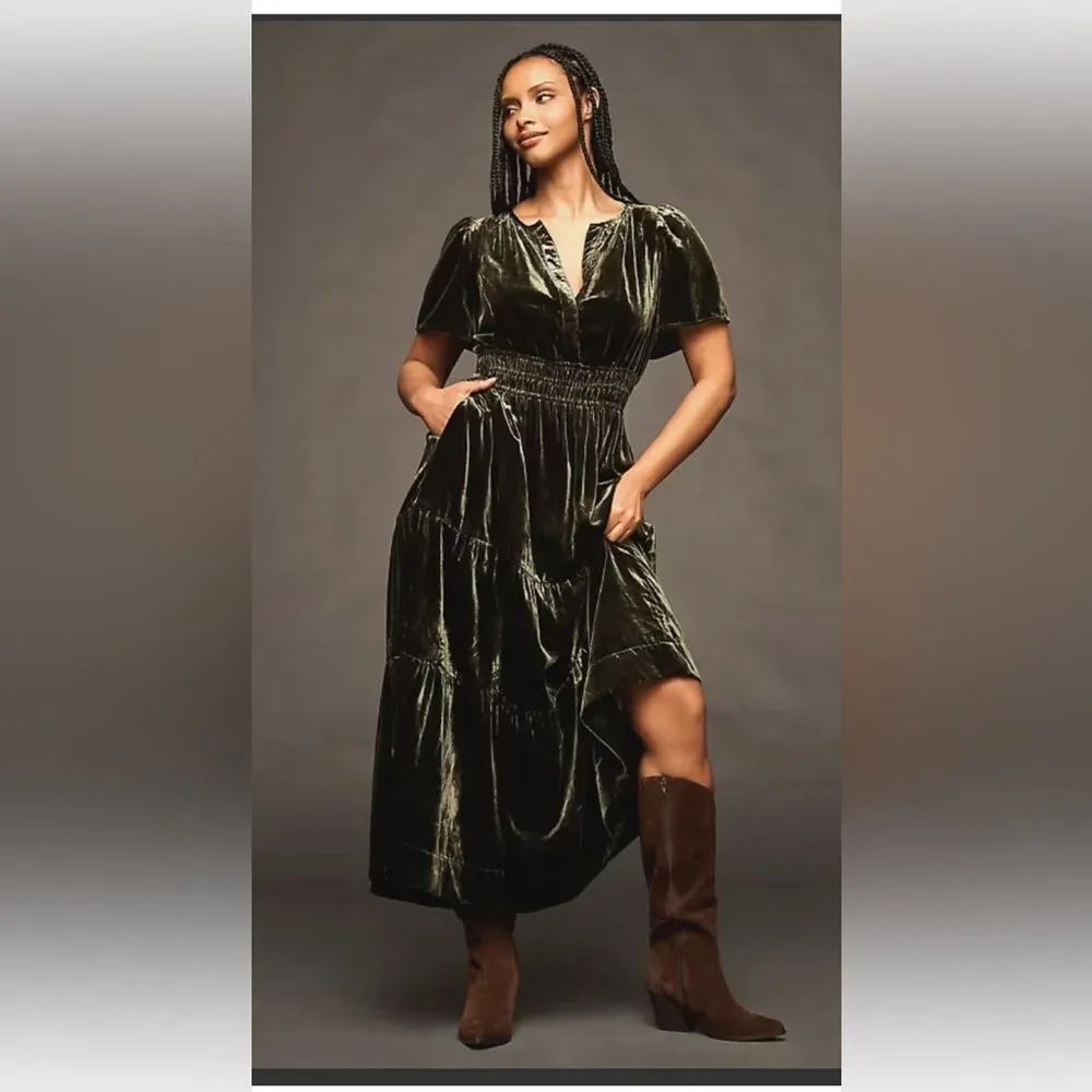 Anthropologie The Somerset Maxi Dress: Velvet Edition